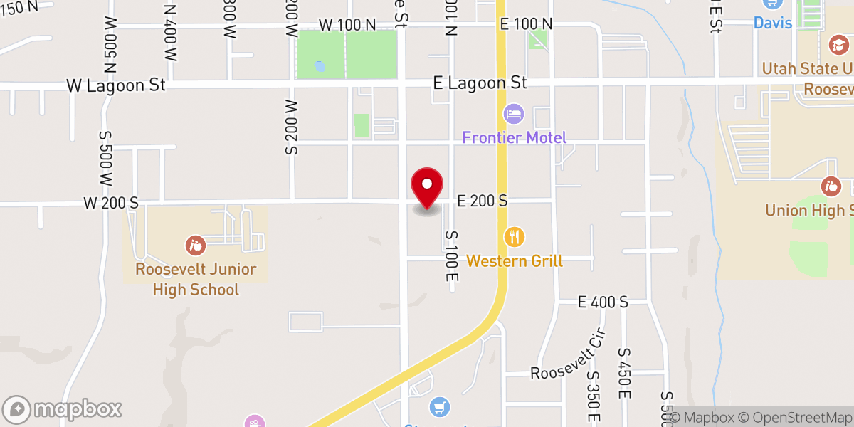 Map showing location of Crossroads Senior Citizens Center