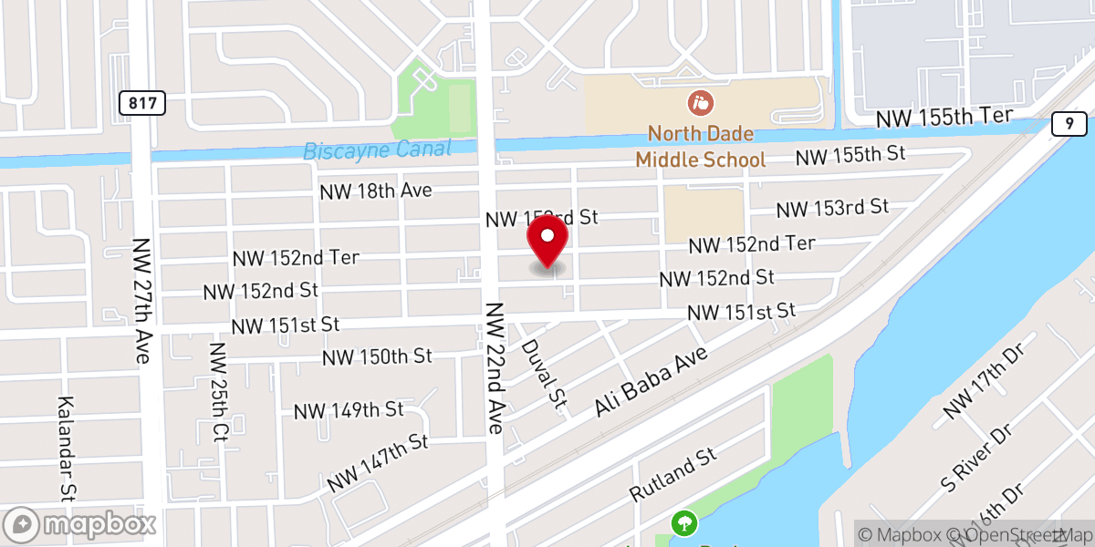 Map showing location of Magnolia Park Church of Christ