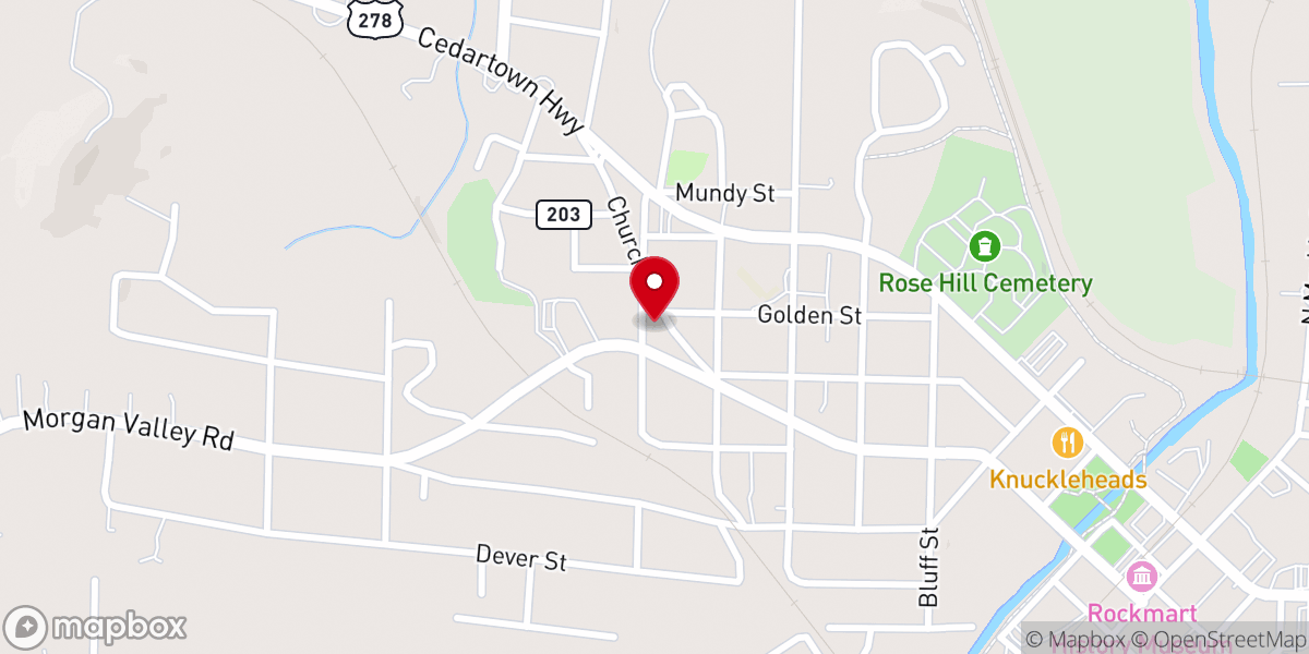 Map showing location of 809 Church Street, Rockmart,GA 30153