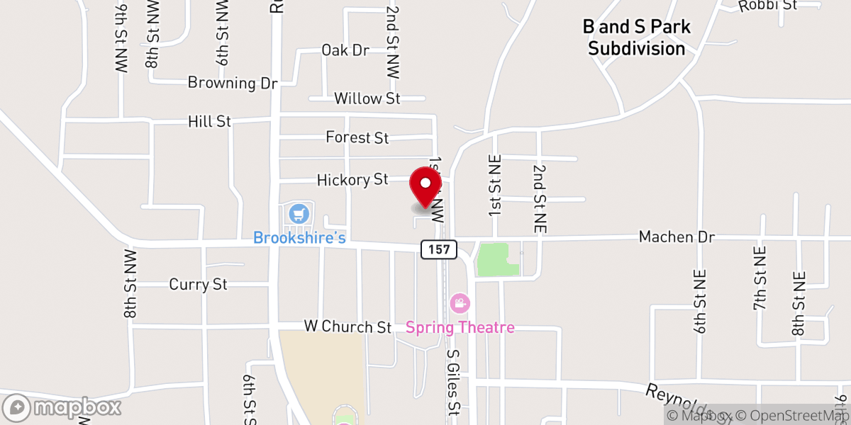 Map showing location of Springhill Presbyterian Church