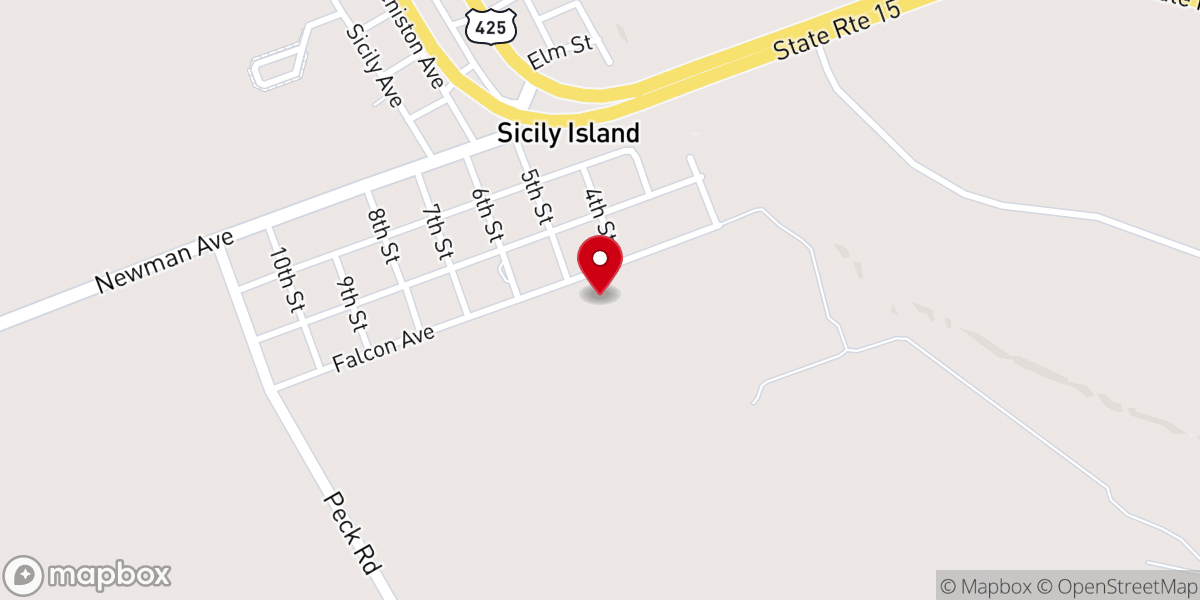 Map showing location of Sicily Island High School