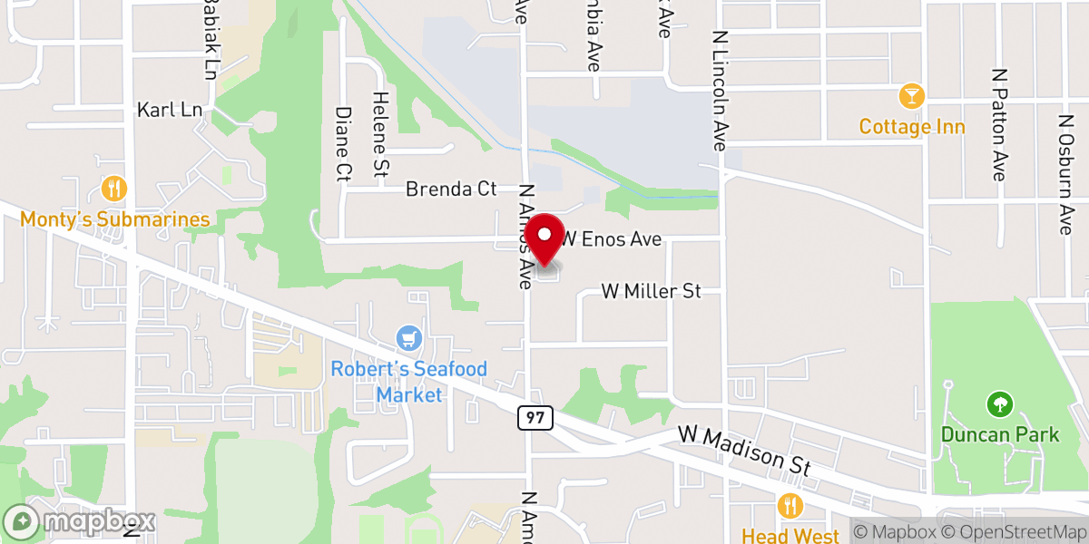 Map showing location of Chinese Bible Church of Springfield