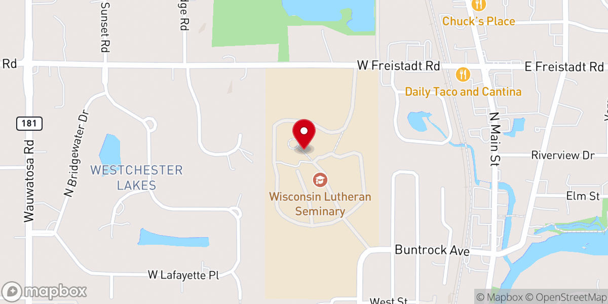 Map showing location of Wisconsin Lutheran Seminary