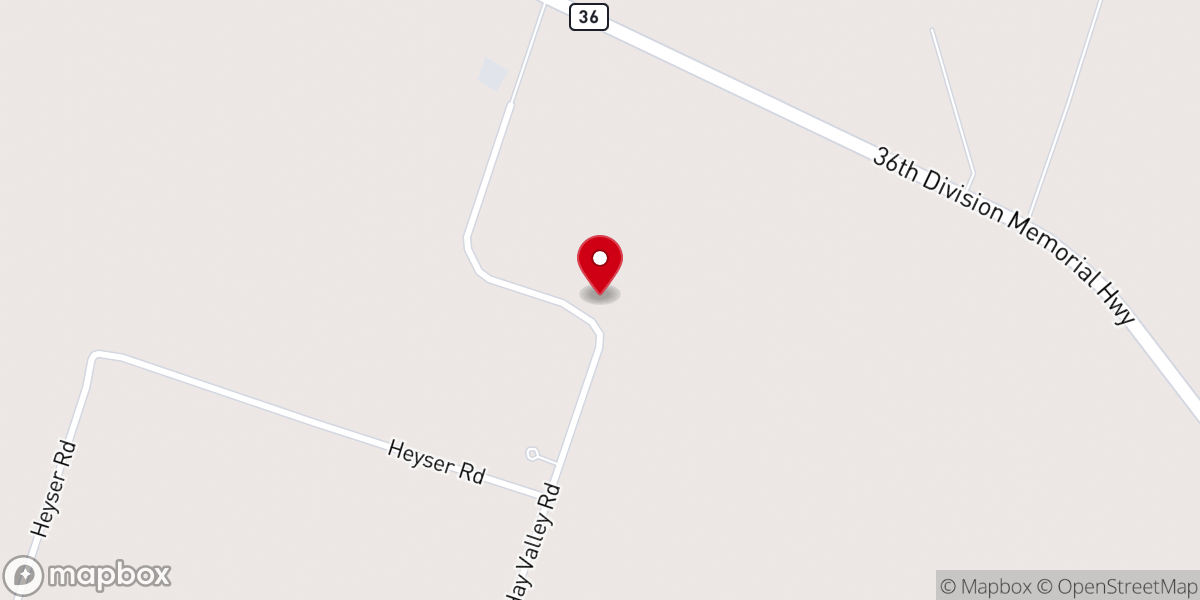 Map showing location of Hay Valley Baptist Church
