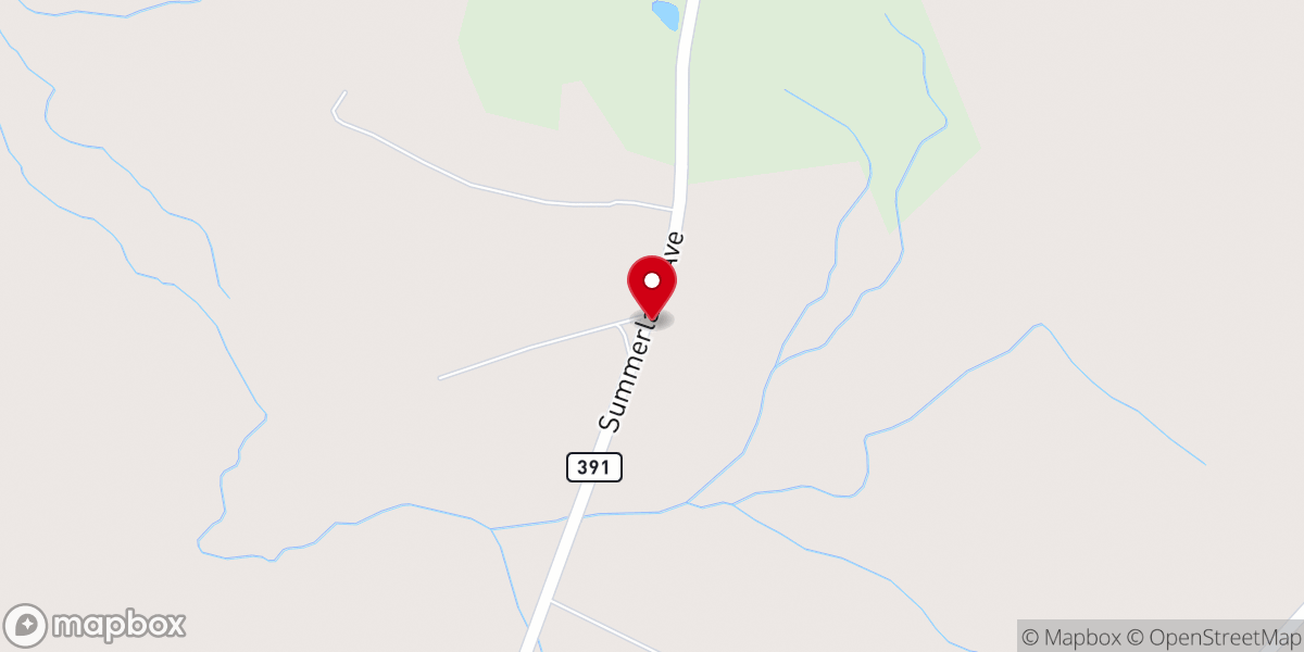 Map showing location of Sunnyside Church