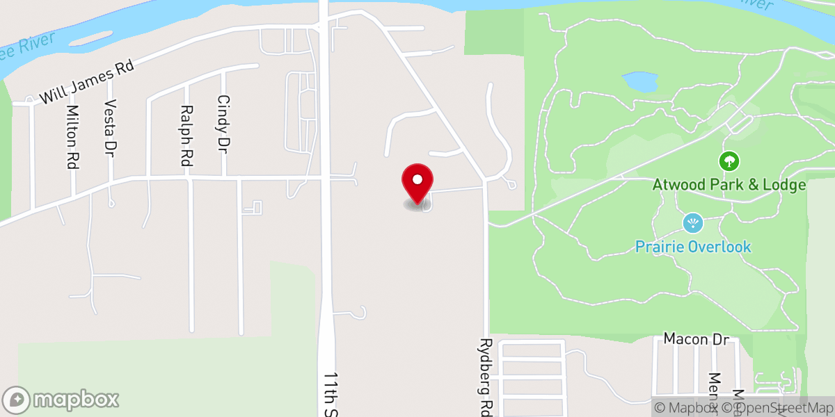 Map showing location of Victory Baptist Church