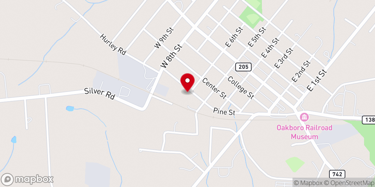 Map showing location of Galilee Baptist Church