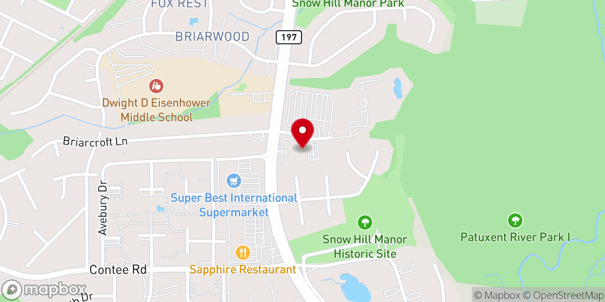 Map showing location of Our Savior Lutheran Church