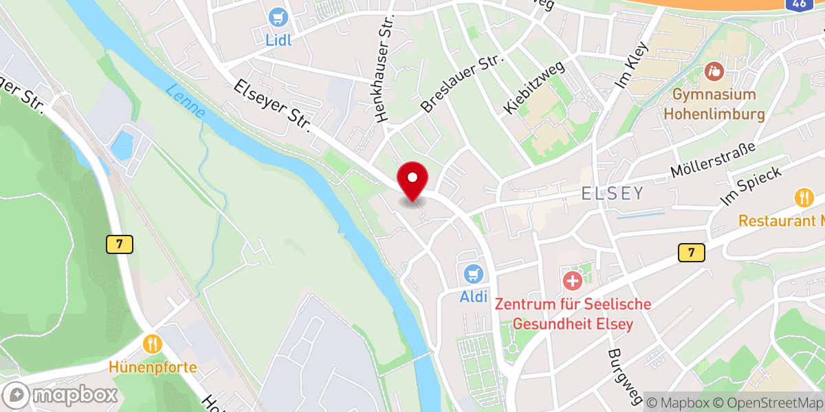 Map showing location of Gemeindebüro der Evangelisch Reformierten Kirchengemeinde Hohenlimburg