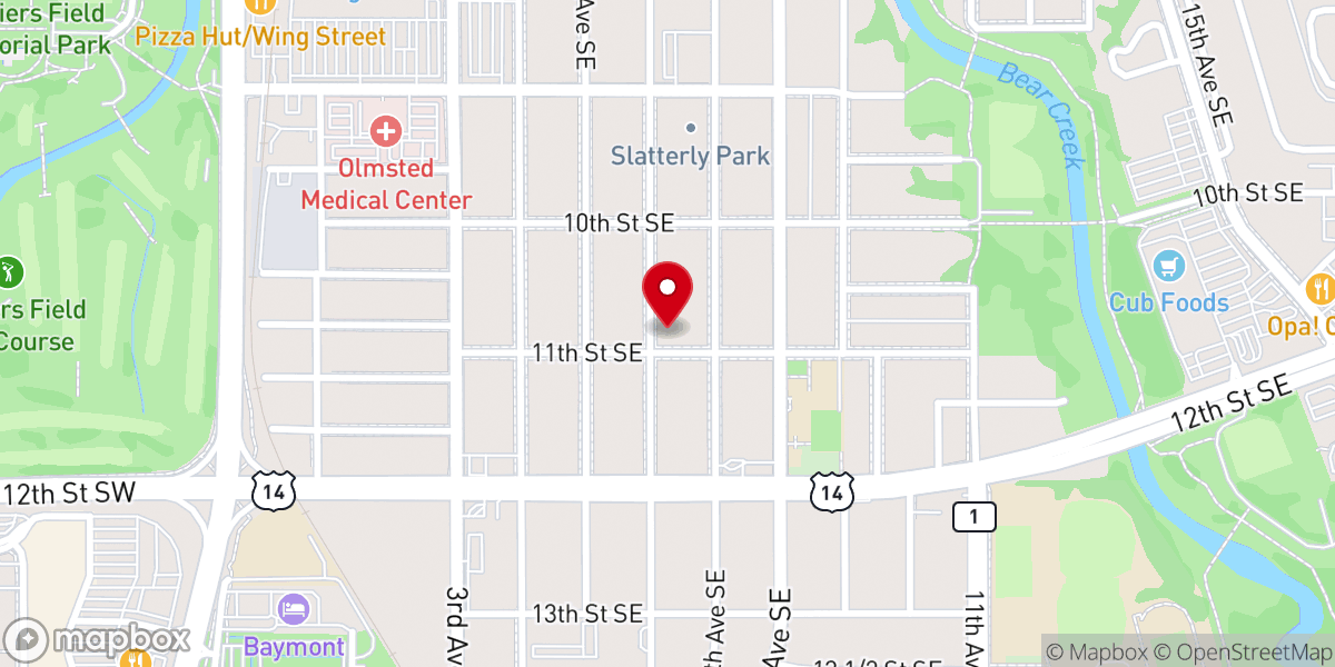 Map showing location of Rochester Community Baptist Church