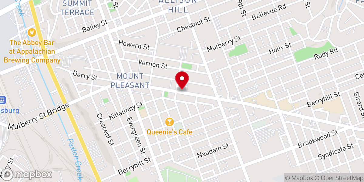 Map showing location of Cross Road Baptist Church