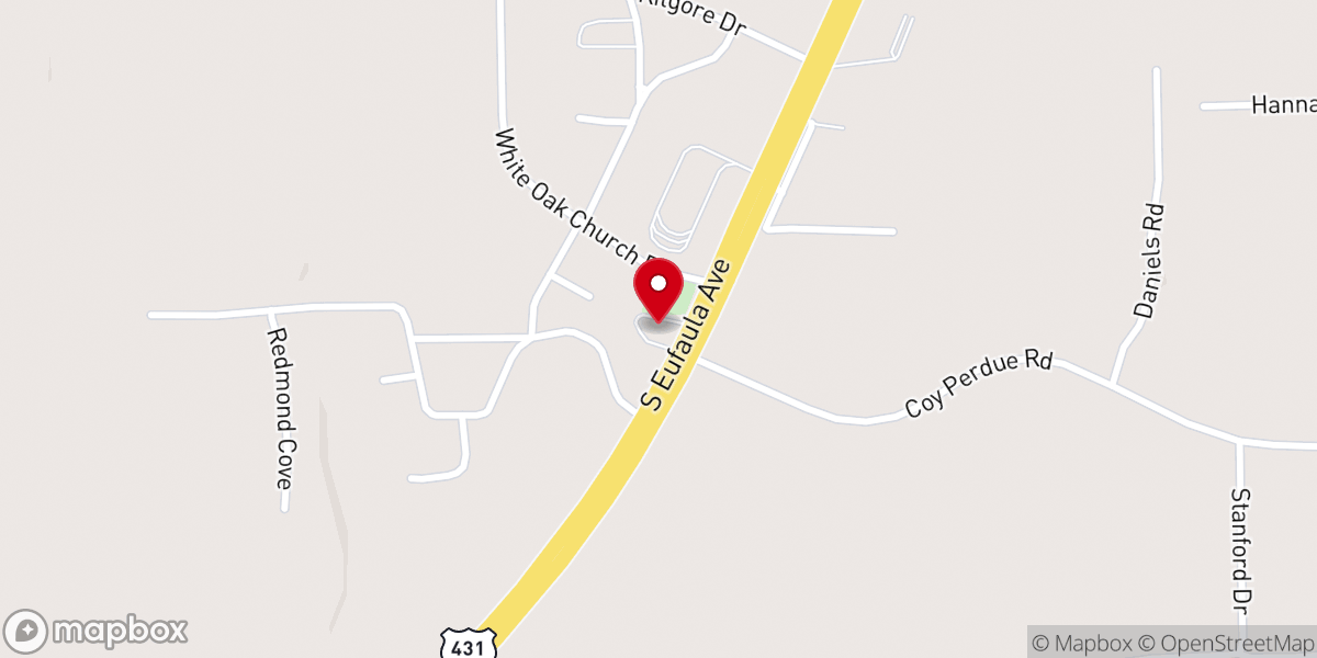 Map showing location of White Oak Church