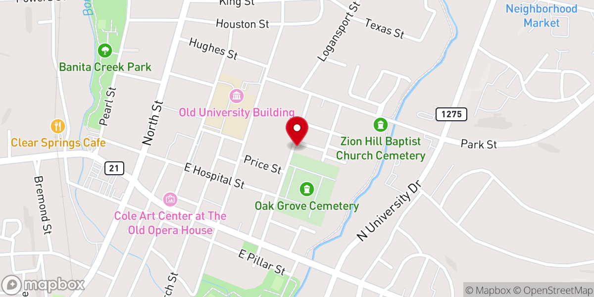 Map showing location of Zion Hill First Baptist