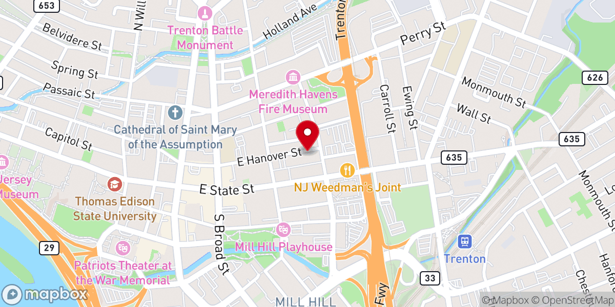 Map showing location of Hope Primitive Baptist Church