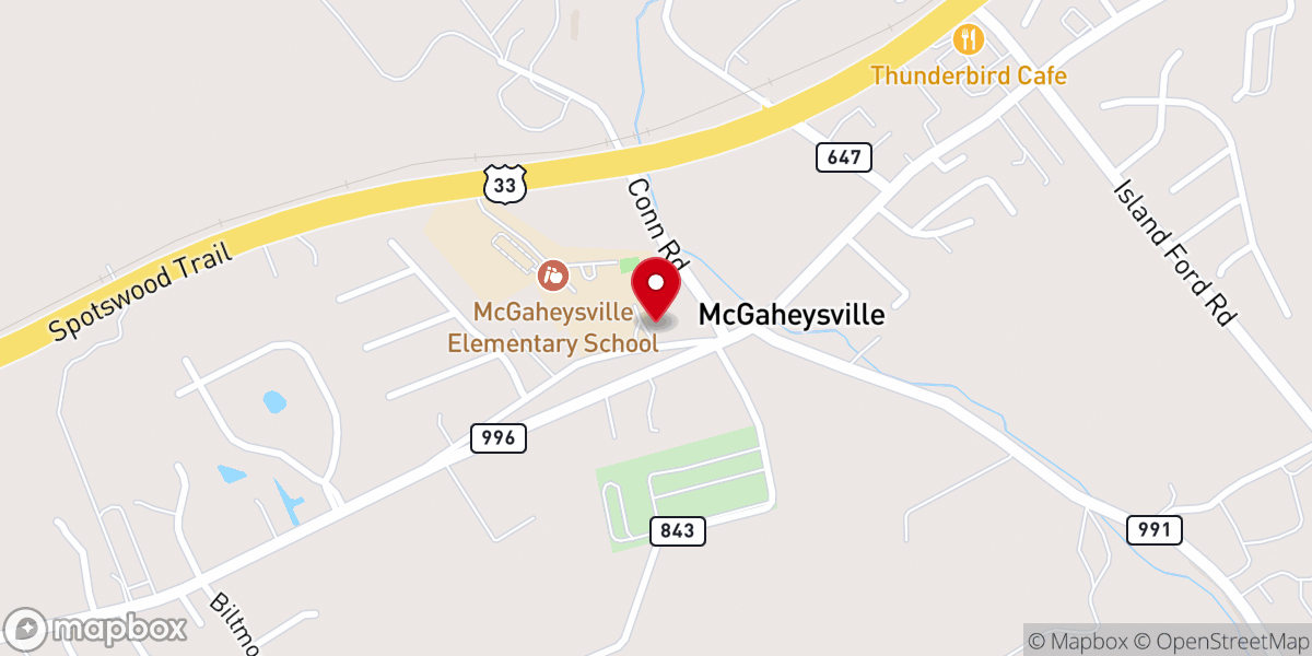 Map showing location of The Life Church at Brown Memorial