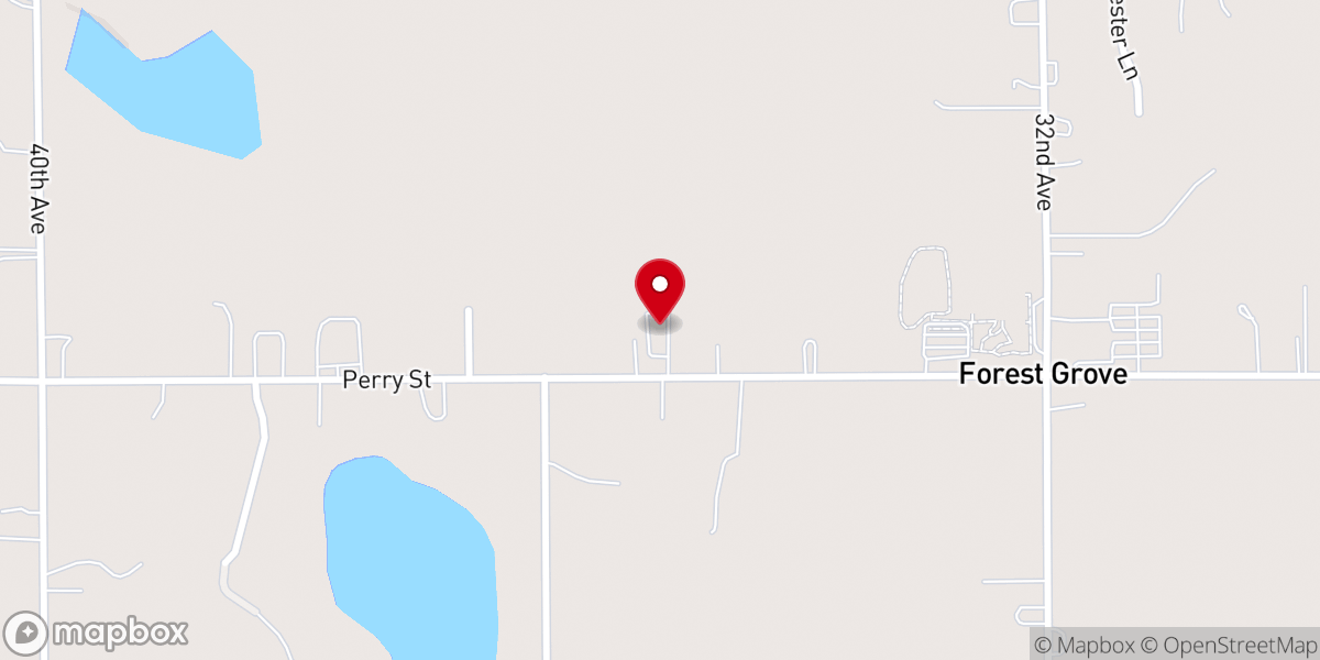 Map showing location of Forest Grove Christian Reformed Church