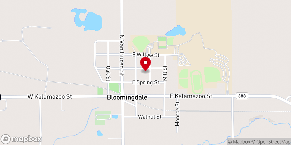 Map showing location of Bloomingdale Christian Church