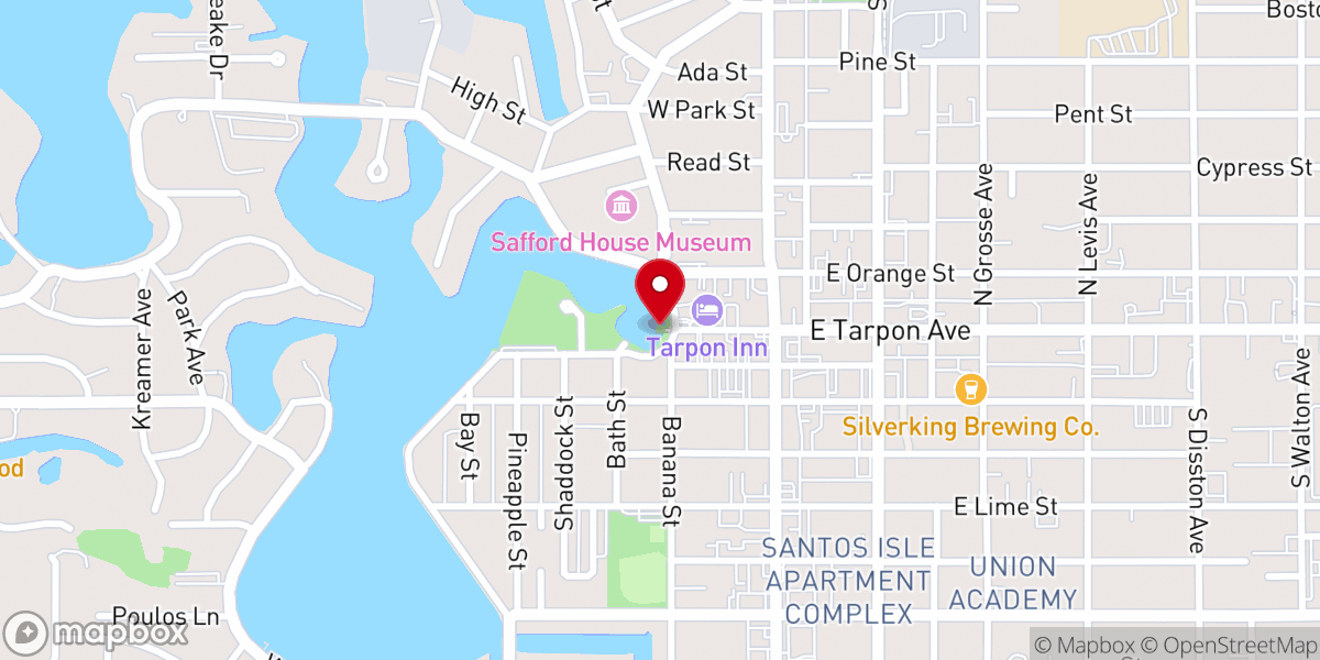 Map showing location of TARPON(Spring) Bayou crystal Lake