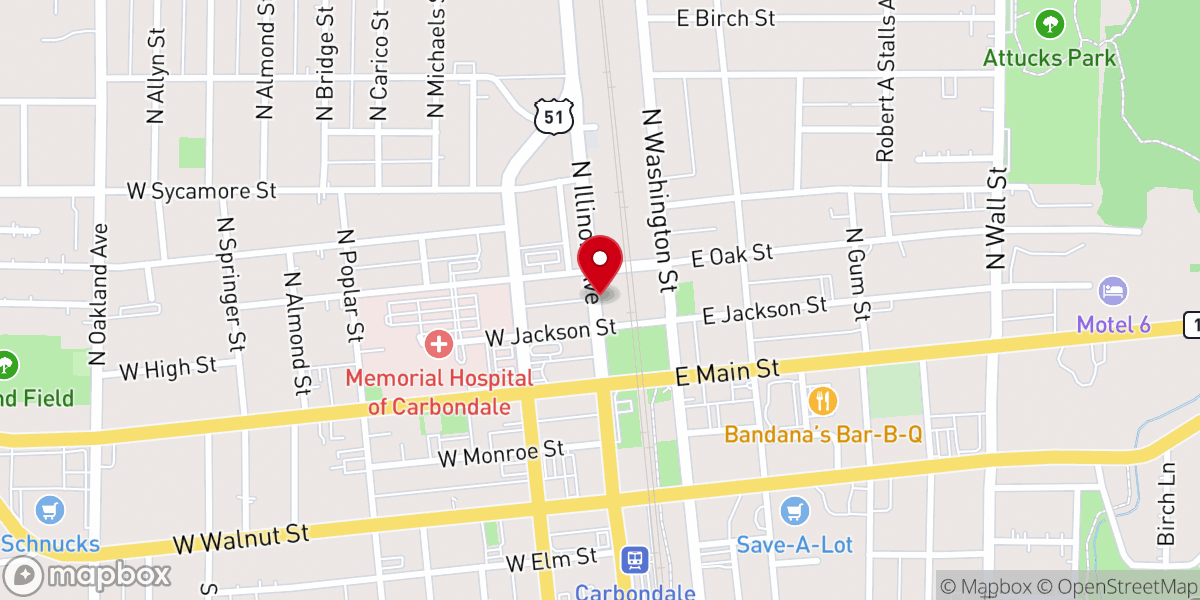 Map showing location of The Thrift Shop