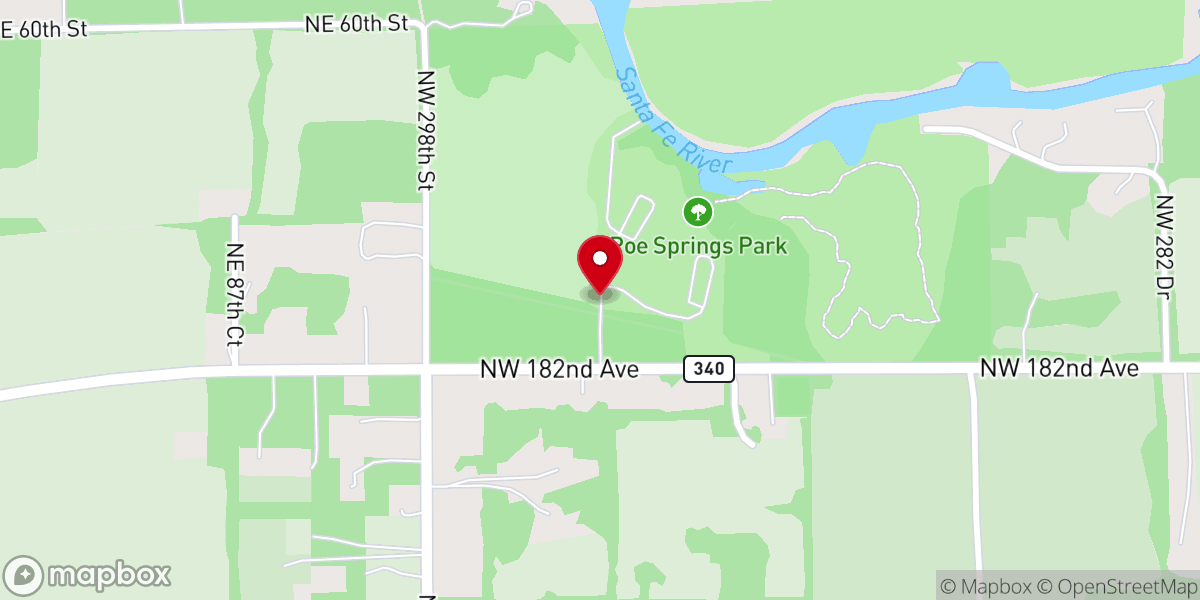 Map showing location of Poe Springs Park