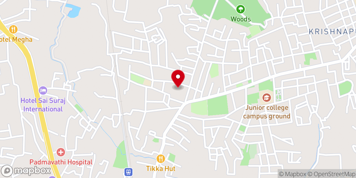 Map showing location of C.S.I Karunya Church Chokkabettu
