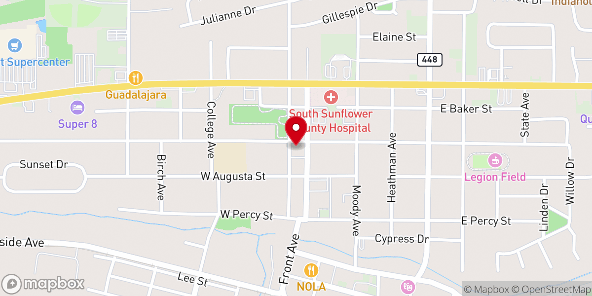 Map showing location of First Presbyterian Church