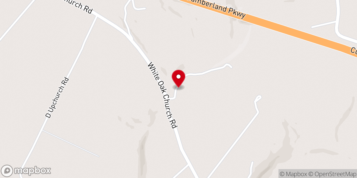 Map showing location of White Oak Church