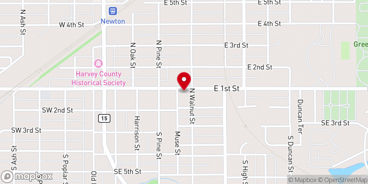 Map showing location of First Mennonite Church