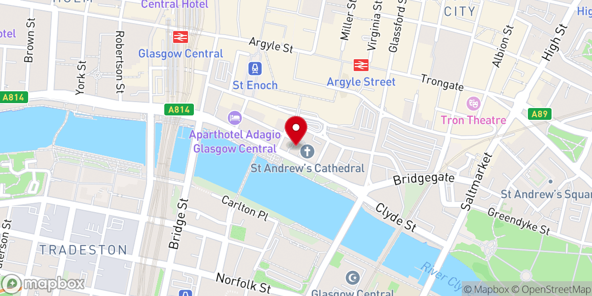 Map showing location of Archdiocese of Glasgow