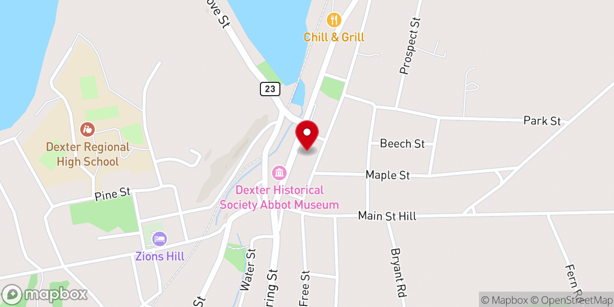 Map showing location of Hannaford
