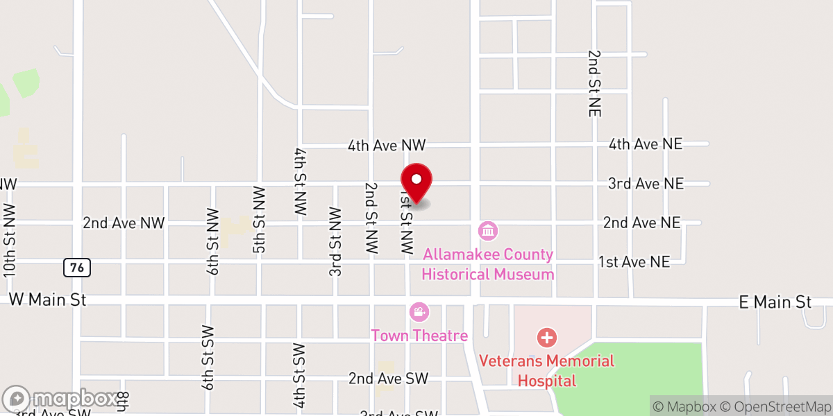Map showing location of Saint Pauls Methodist Church