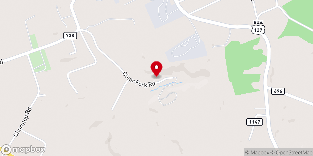 Map showing location of Clearfork Baptist Church