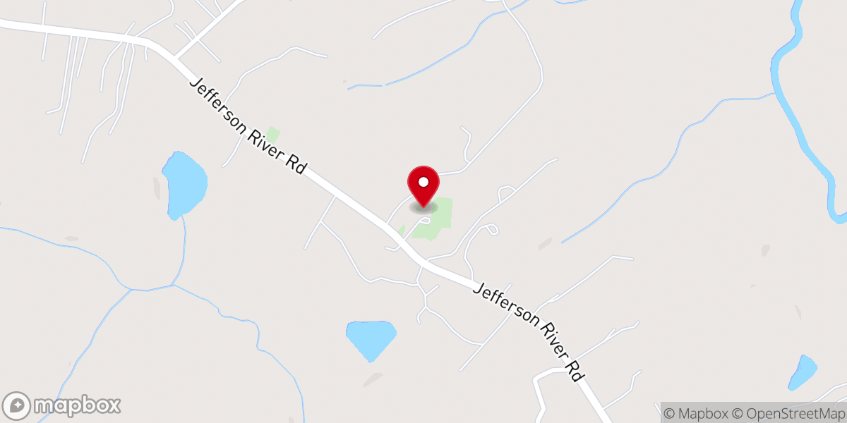 Map showing location of Jefferson Pentecostal Church