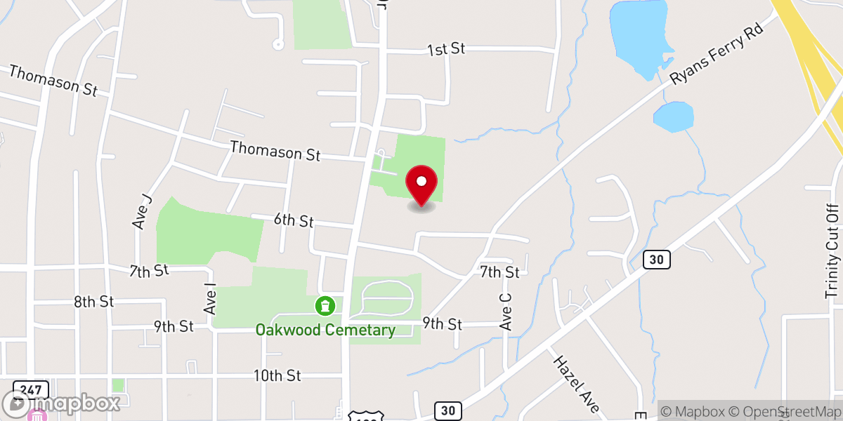 Map showing location of Unity of Faith Missionary Baptist Church