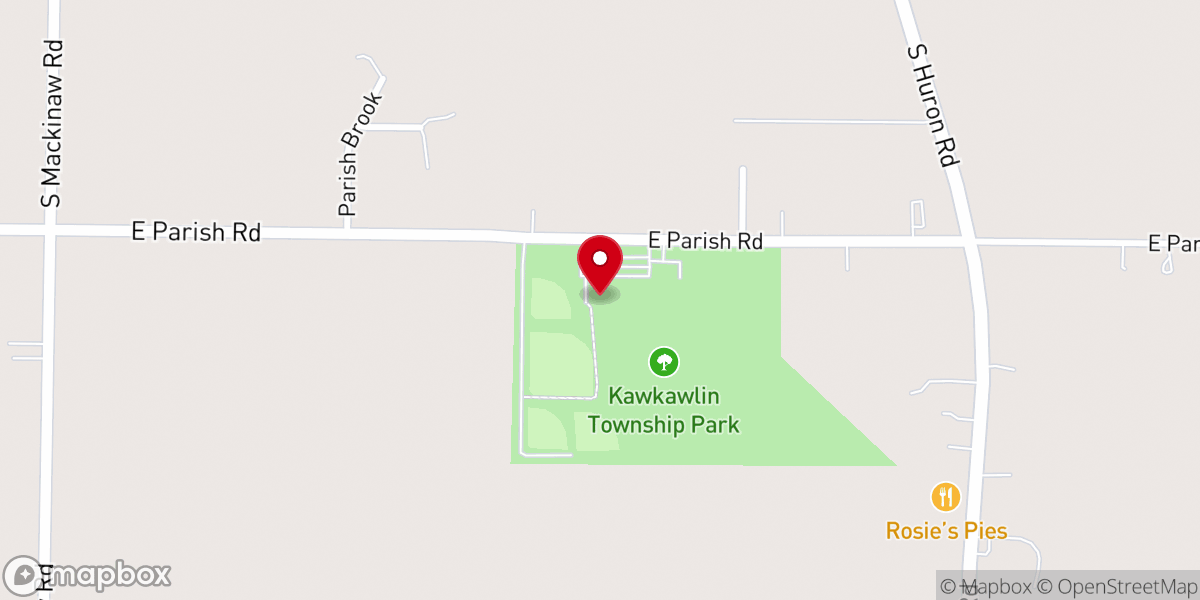 Map showing location of Kawkawlin Twp Hall
