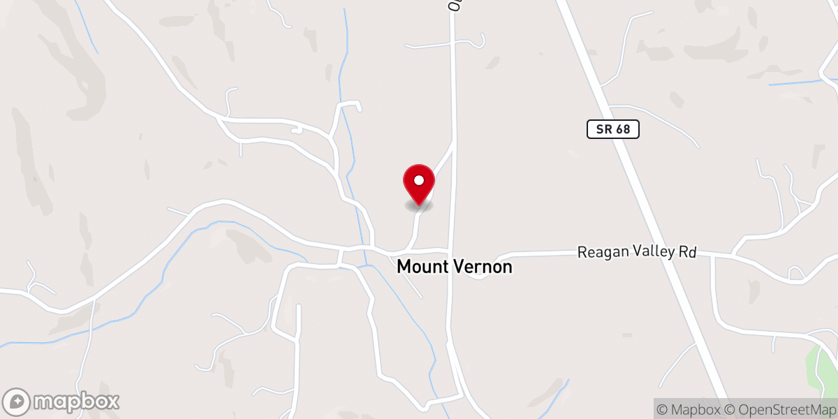 Map showing location of Mount Vernon Baptist Church