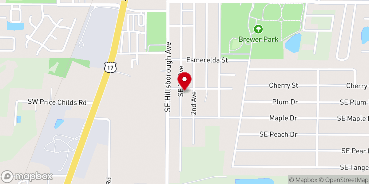 Map showing location of Iglesia De Dios Pentecostal M.I. Arcadia, FL