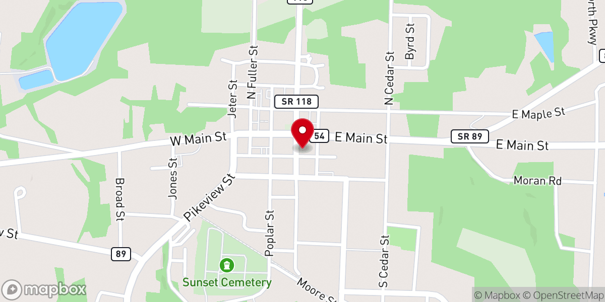 Map showing location of Dresden Cumberland Presbytarian Church