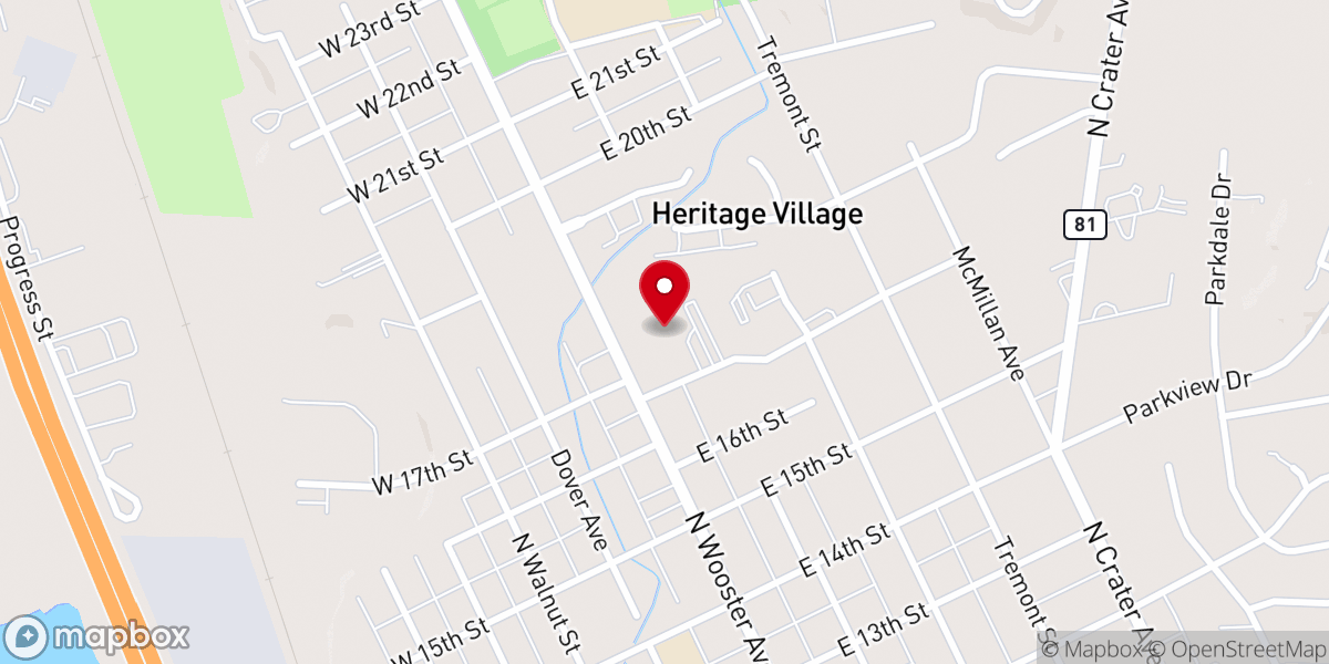 Map showing location of First United Methodist Church of Dover