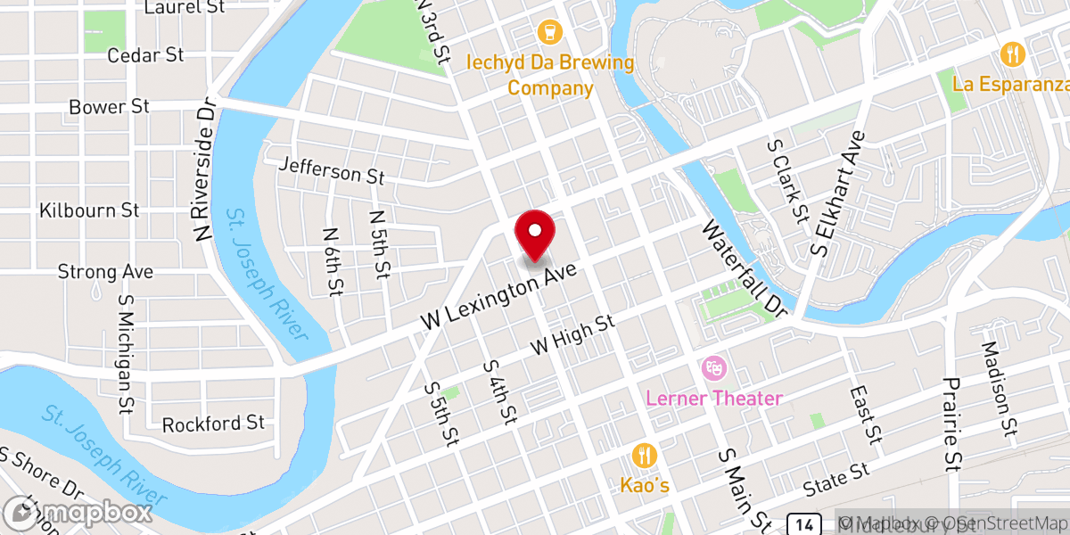 Map showing location of St John's Episcopal Church