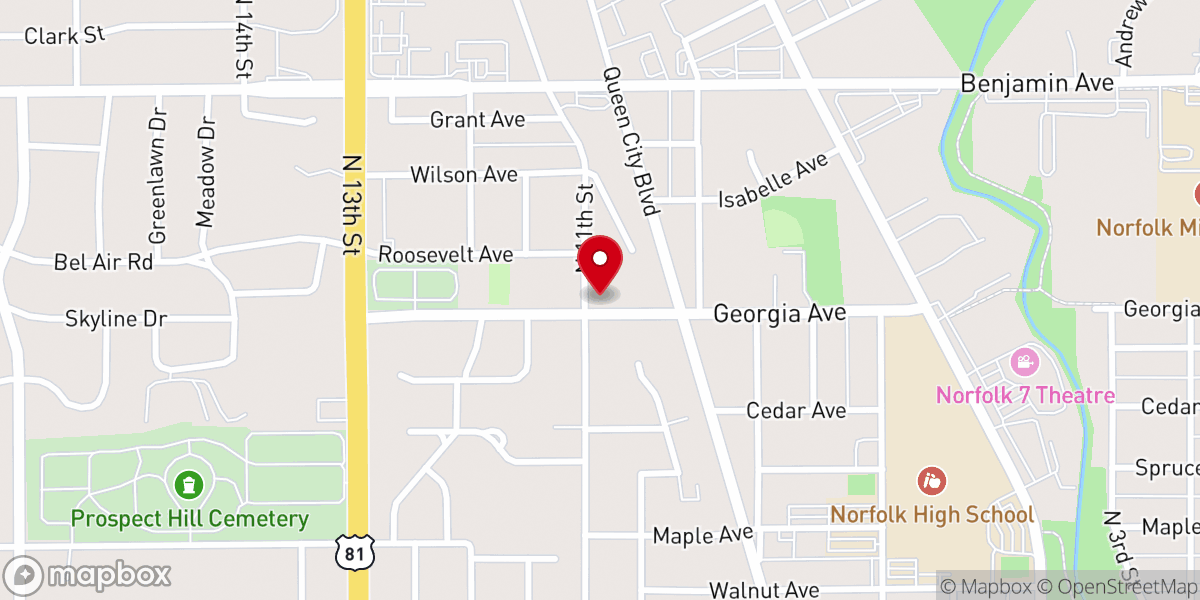 Map showing location of St. Paul's Lutheran School