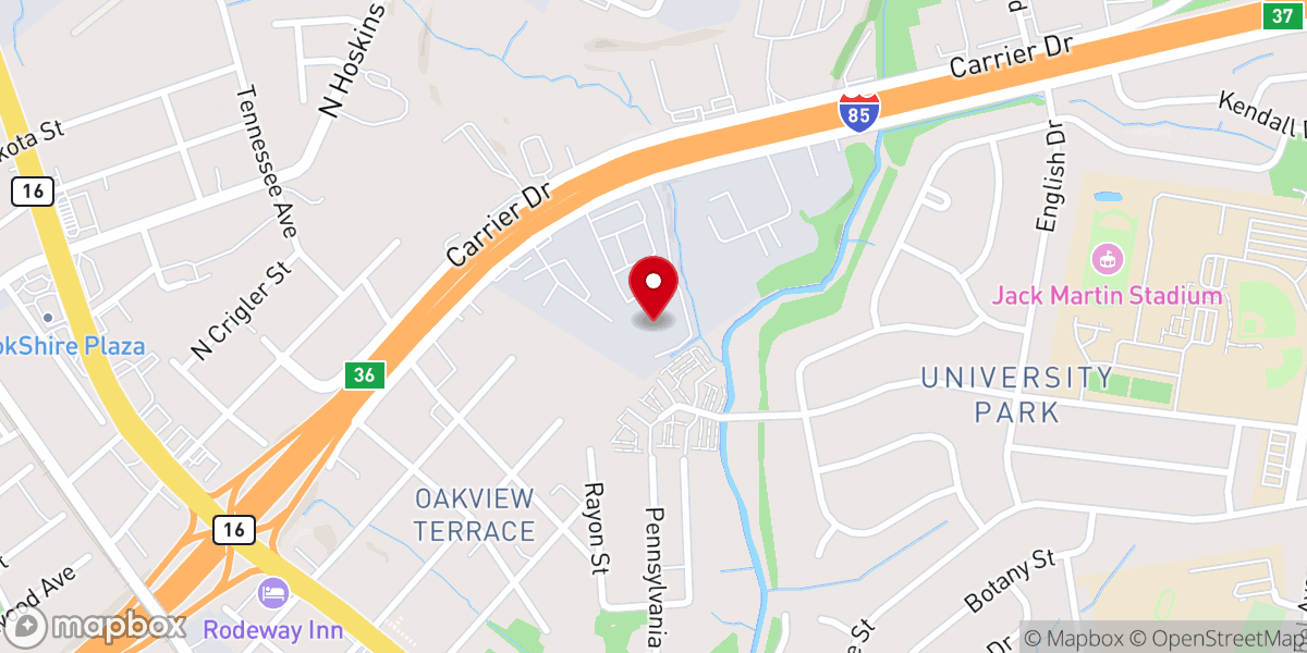 Map showing location of Iglesia Restauracion familiar NC
