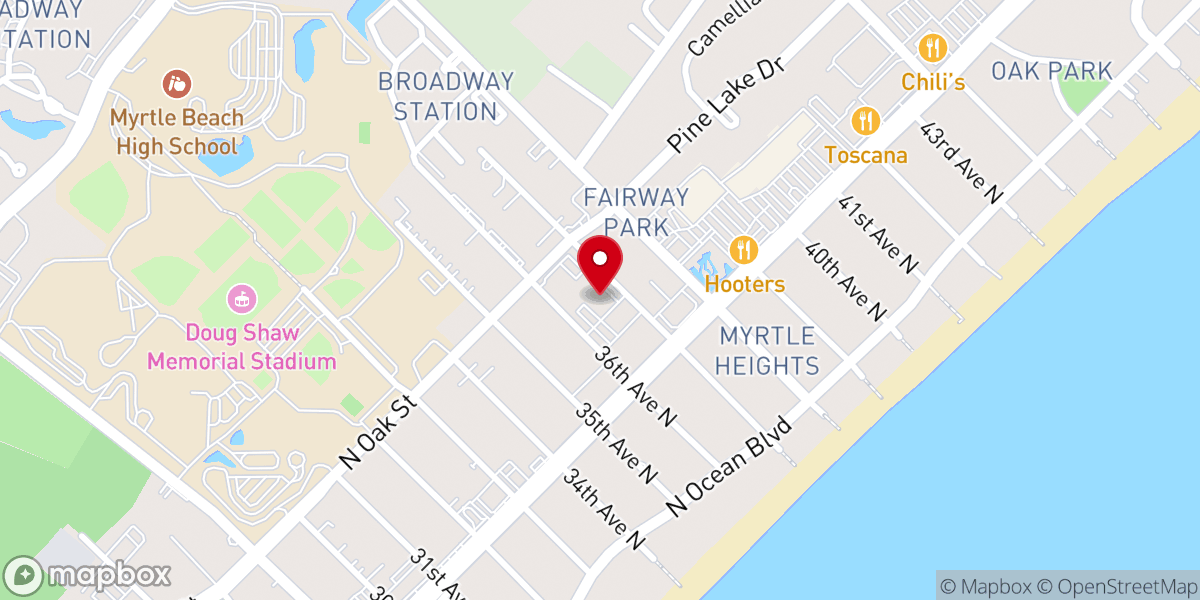 Map showing location of Parish Activity Center