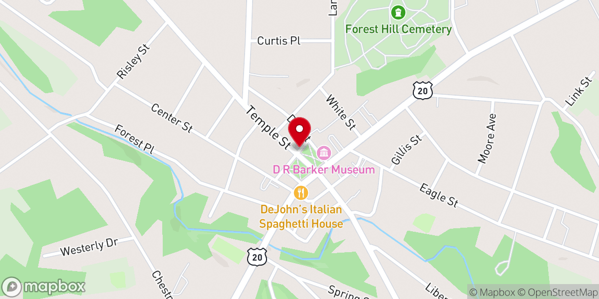 Map showing location of Veterans Memorial