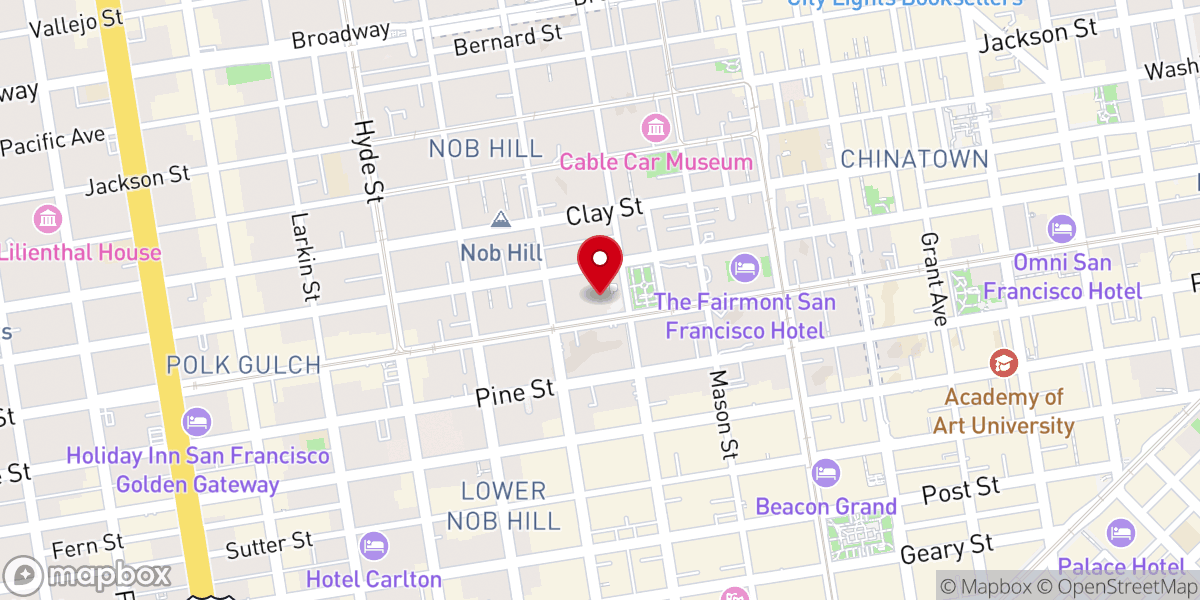 Map showing location of Grace Cathedral