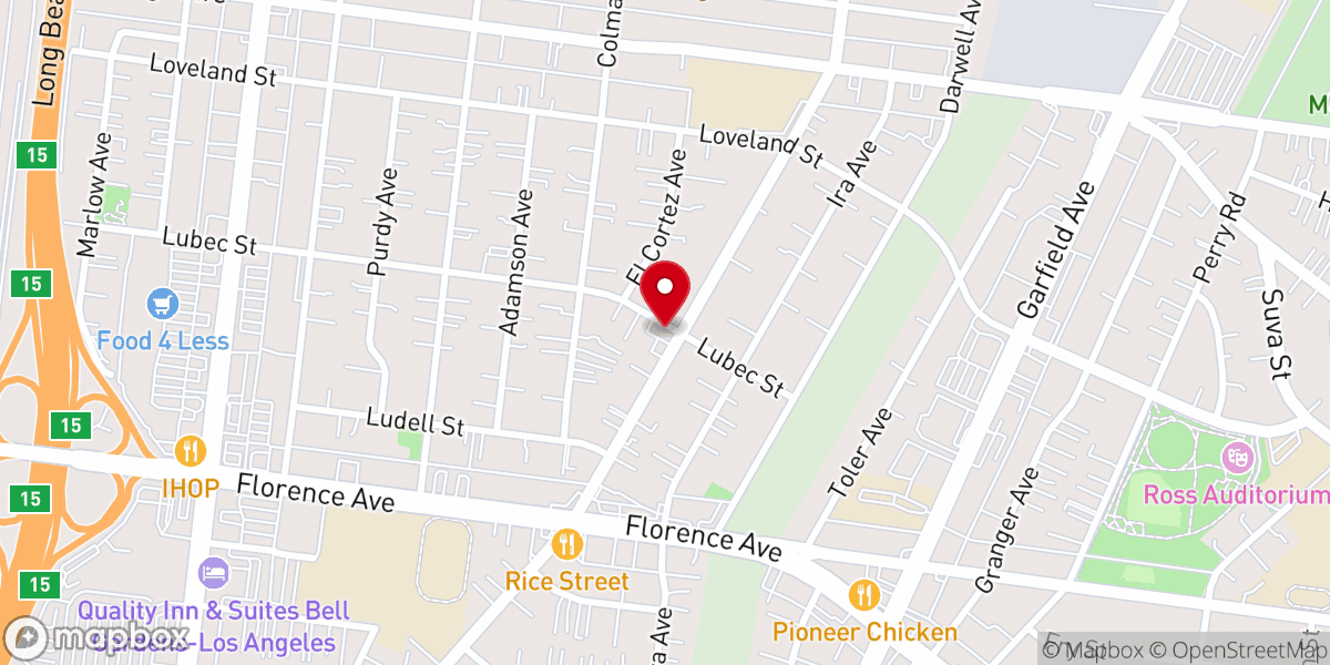 Map showing location of Nueva Vida Church of the Nazarene