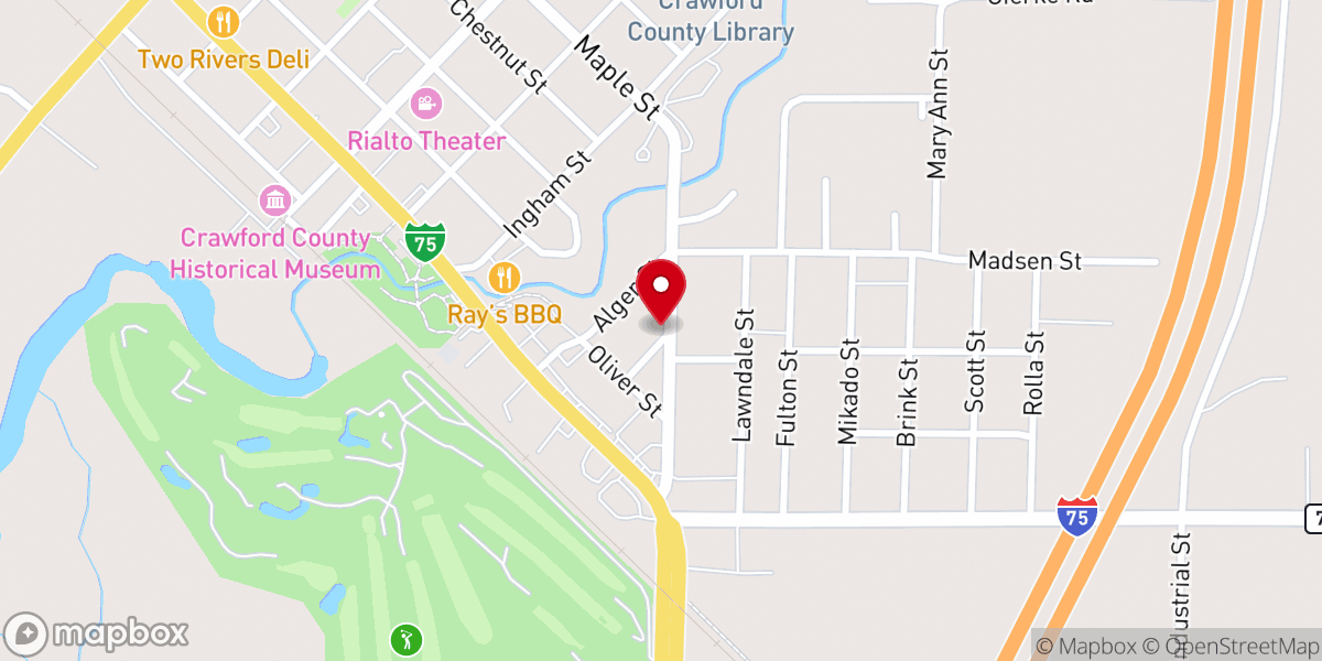 Map showing location of Abundant Life Tabernacle