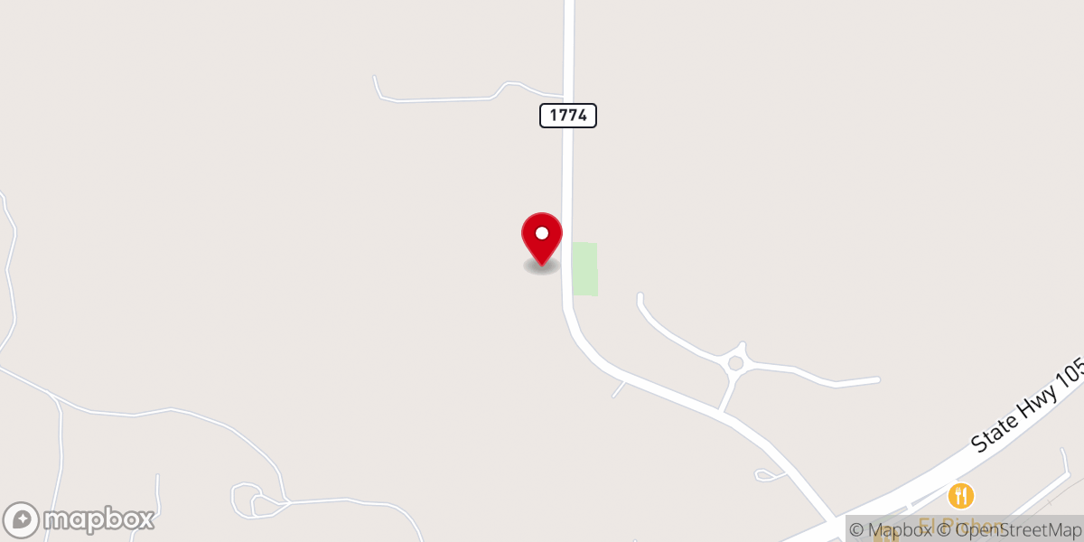 Map showing location of Center Point Church