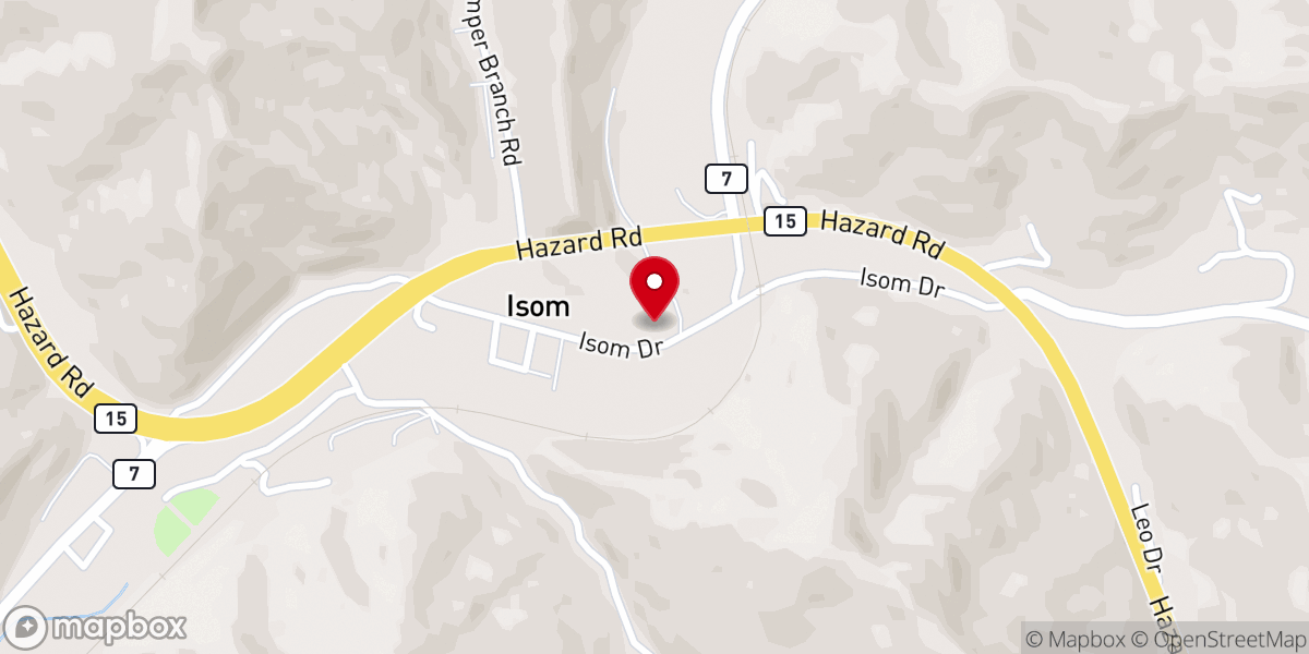 Map showing location of Isom Presbyterian Church