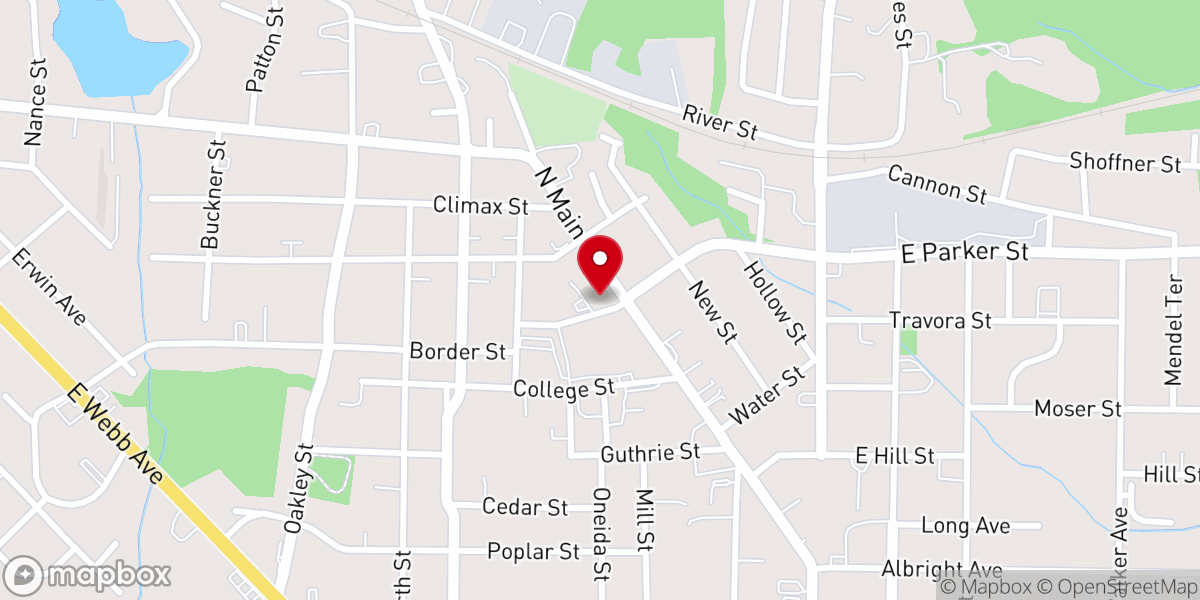 Map showing location of Saxapahaw Evangelical Friends Church